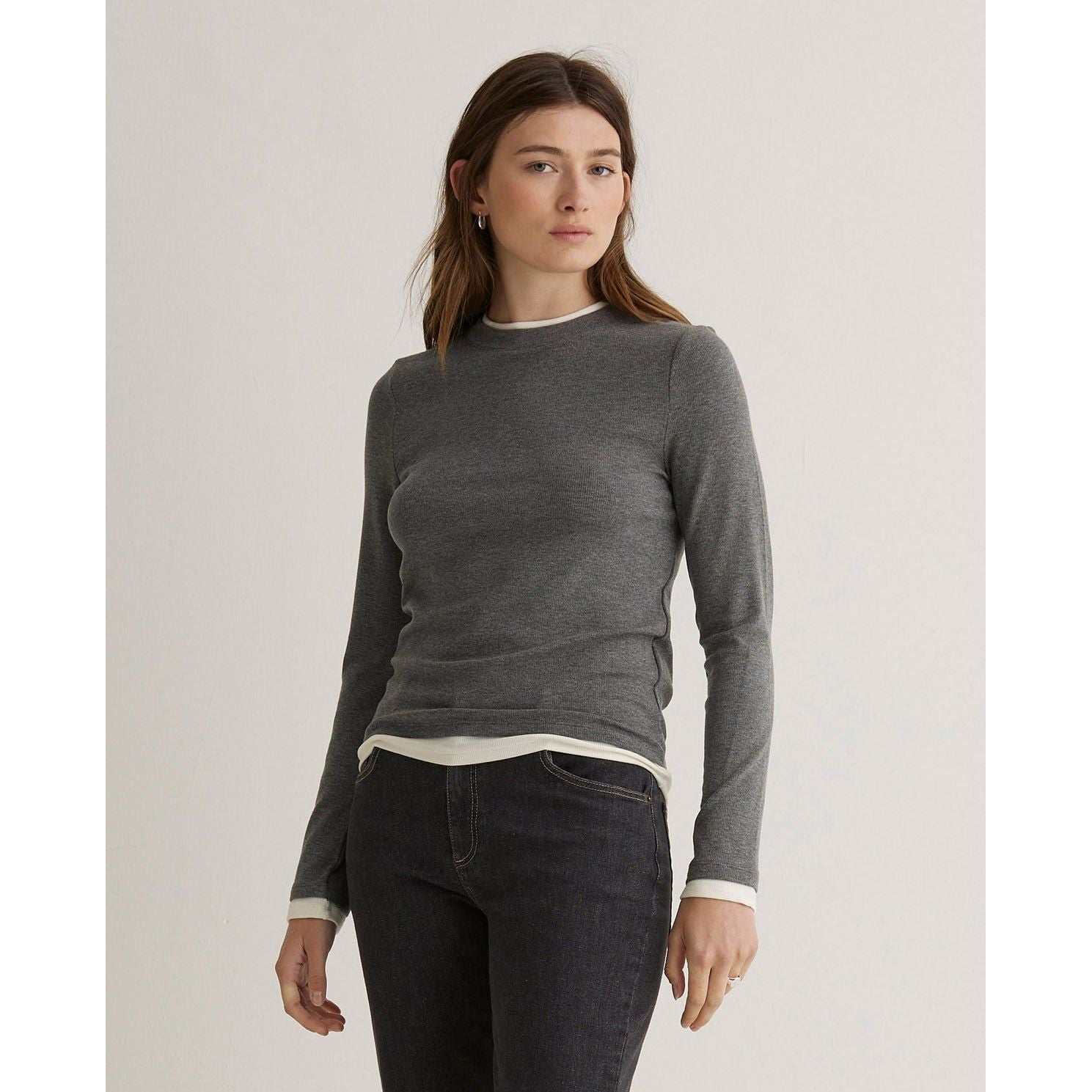 Grey Overlay Contrast Shirt