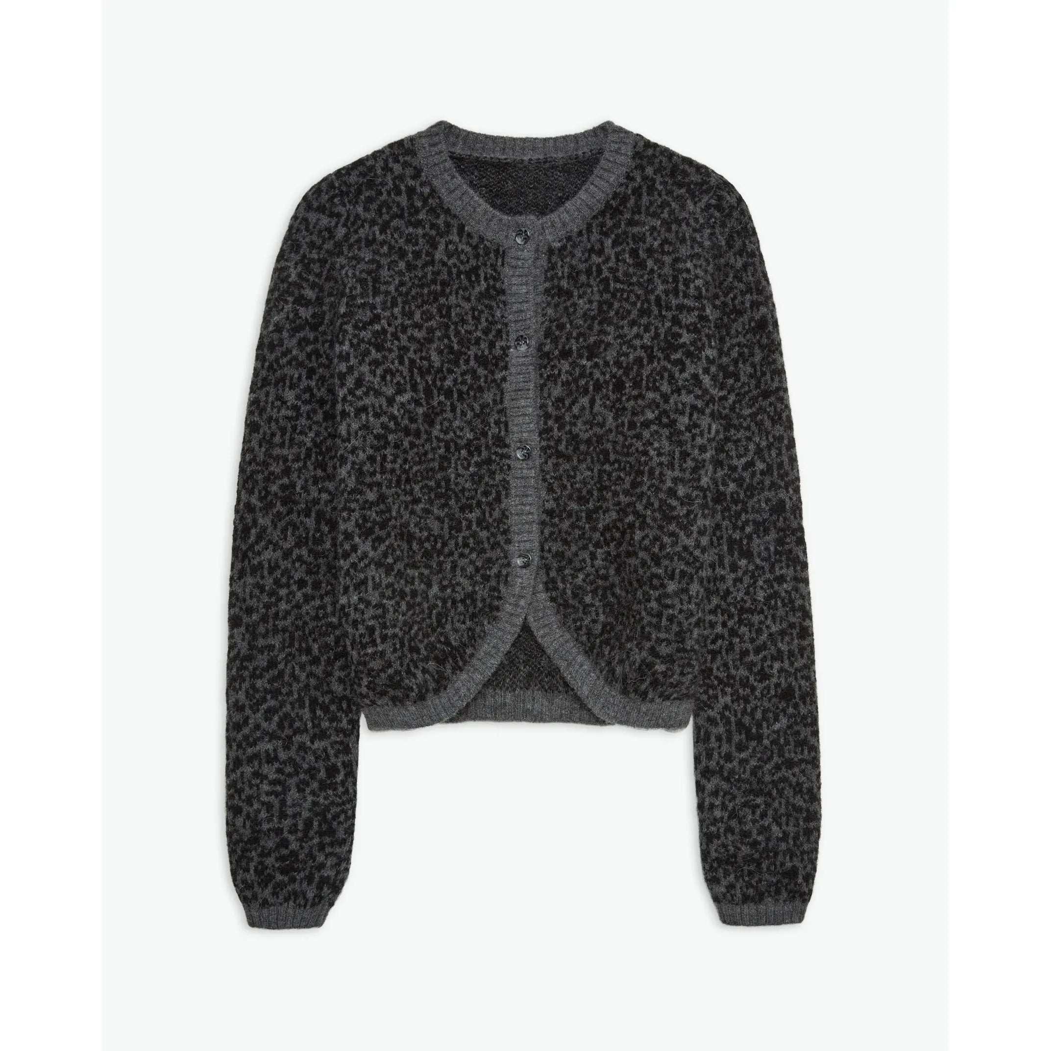 Animal Print Jacquard Cardigan