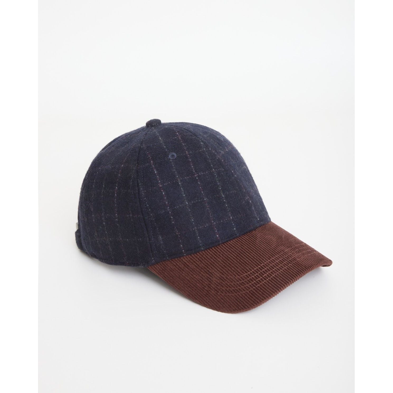 Navy-Blue Corduroy Flannel Cap