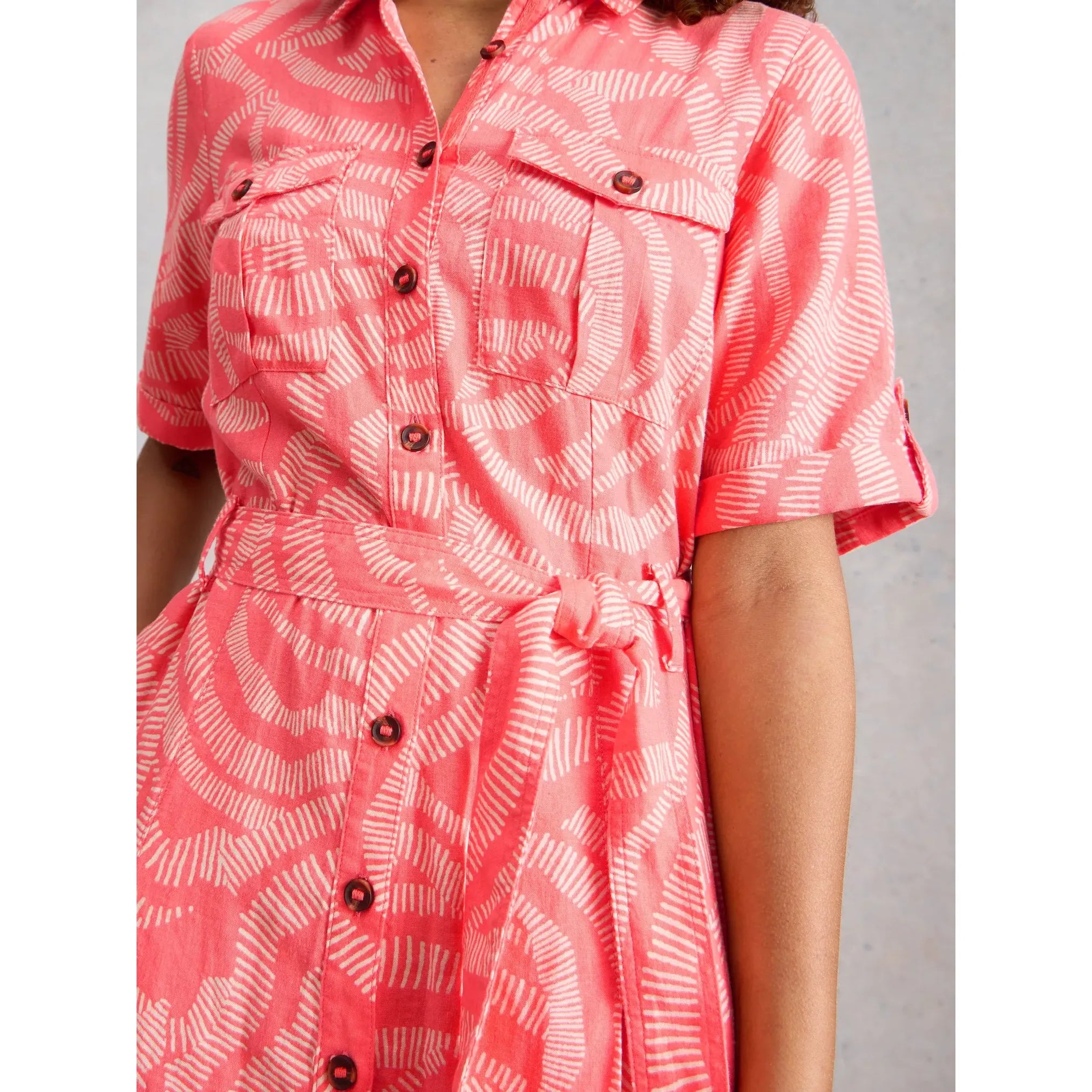 Tiff Linen Blend Shirt Midi Dress
