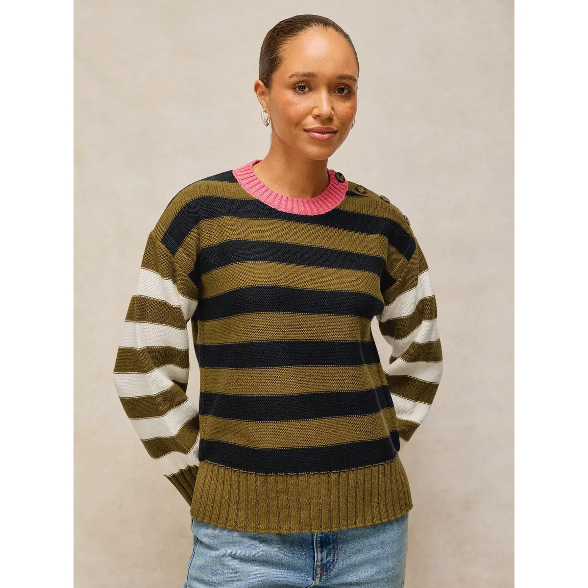 Bea Button Cotton Jumper
