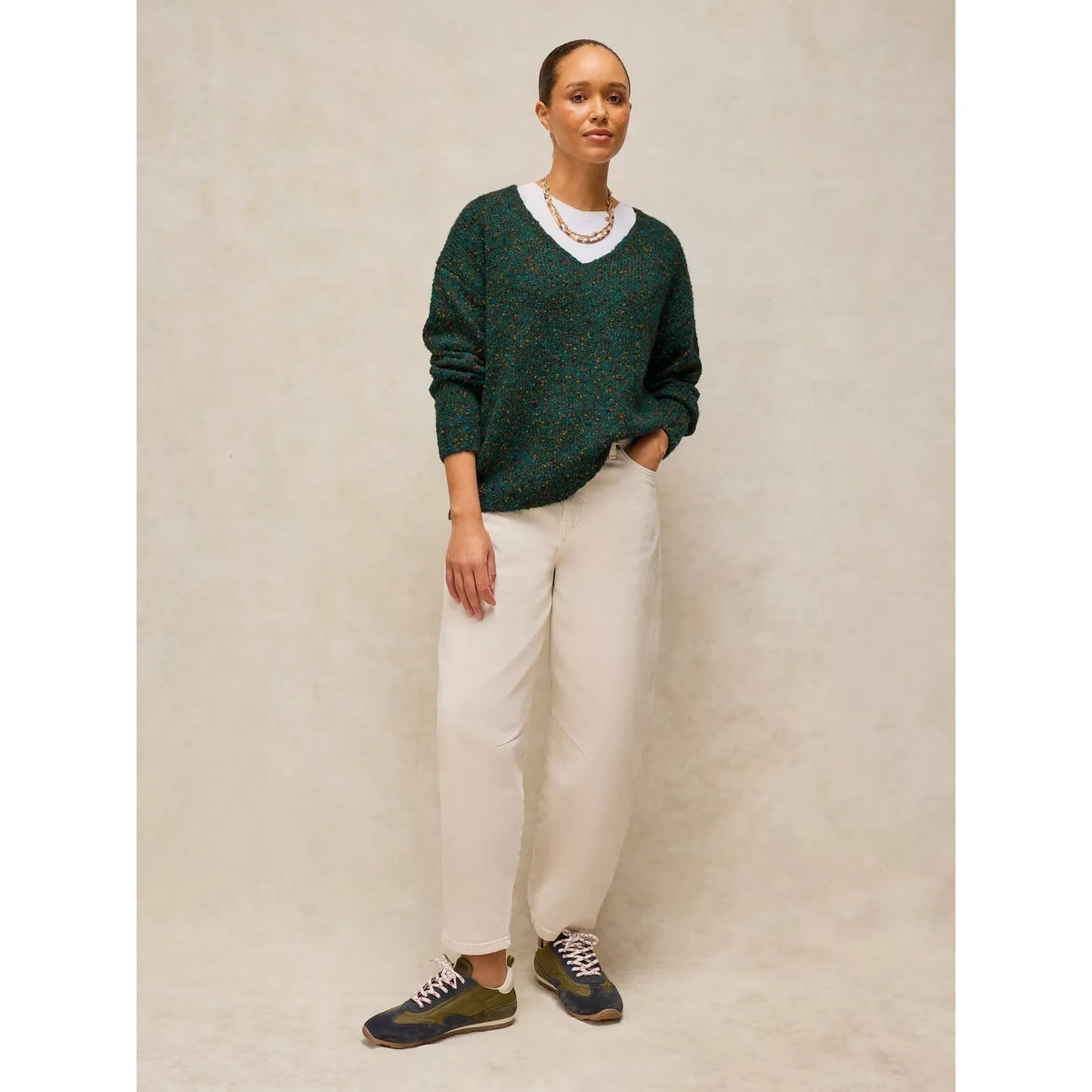 HERITAGE TEXTURE V NECK JUMPER