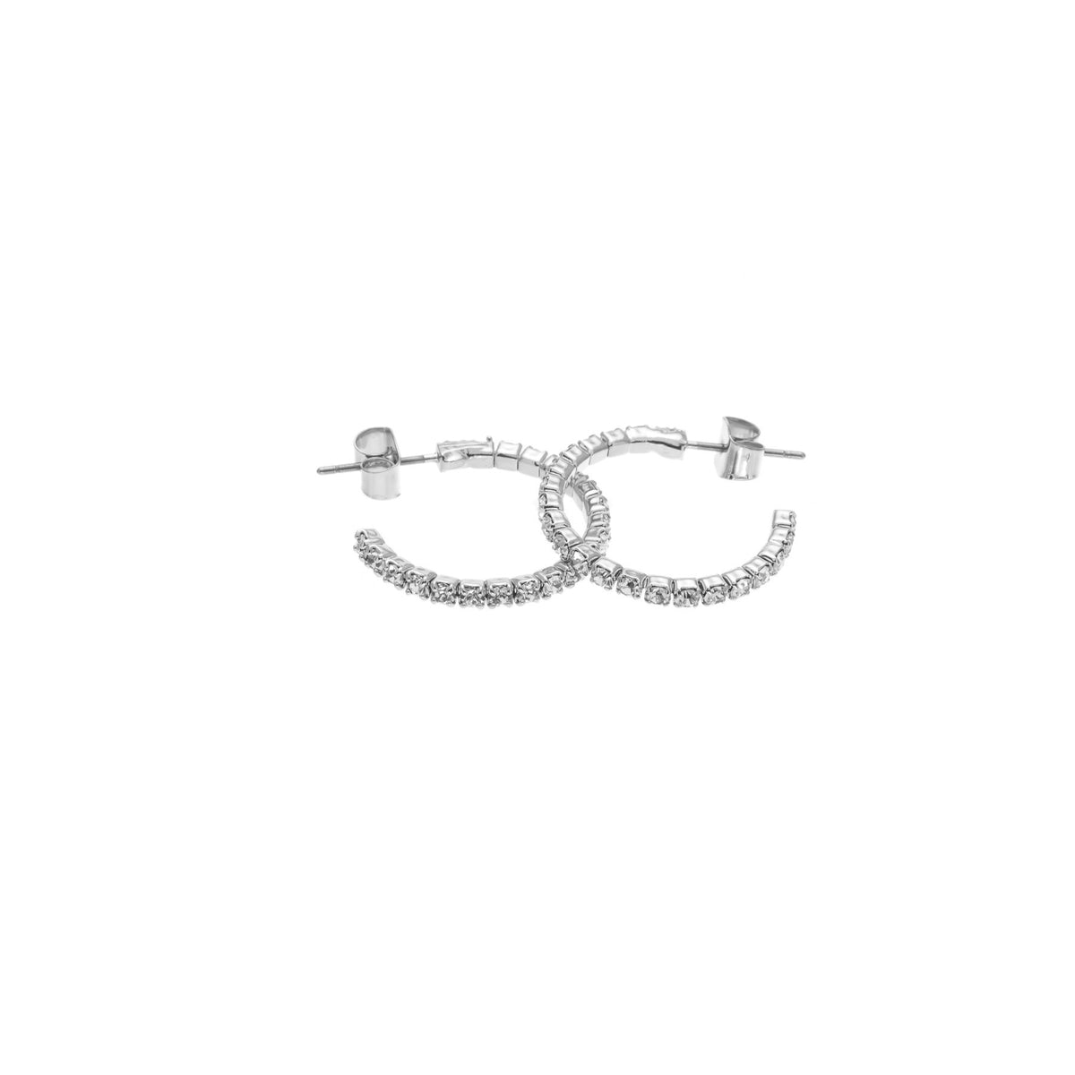 Merx 84-1081 Crystal Earring Silver