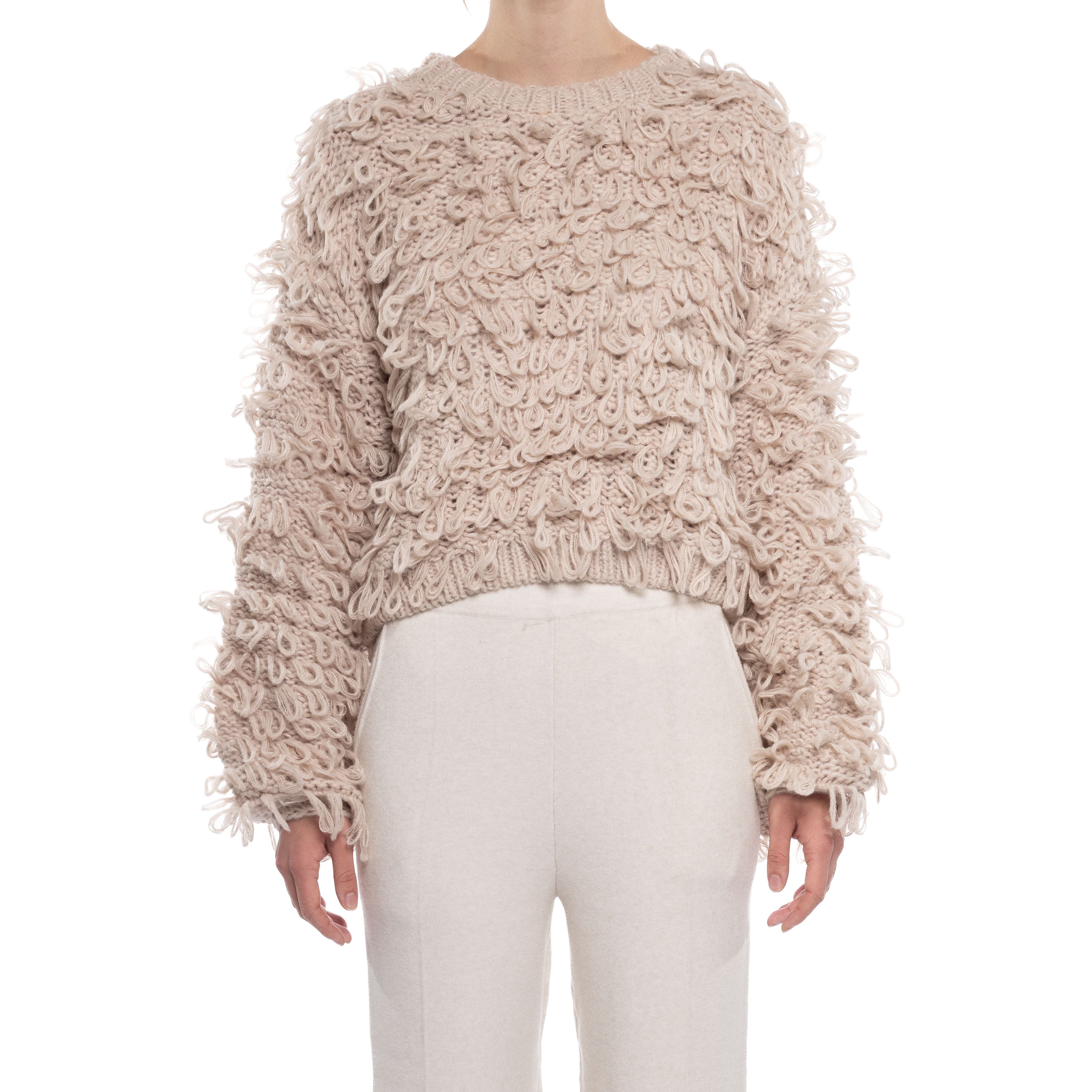 Crochet Knit Sweater | Sand
