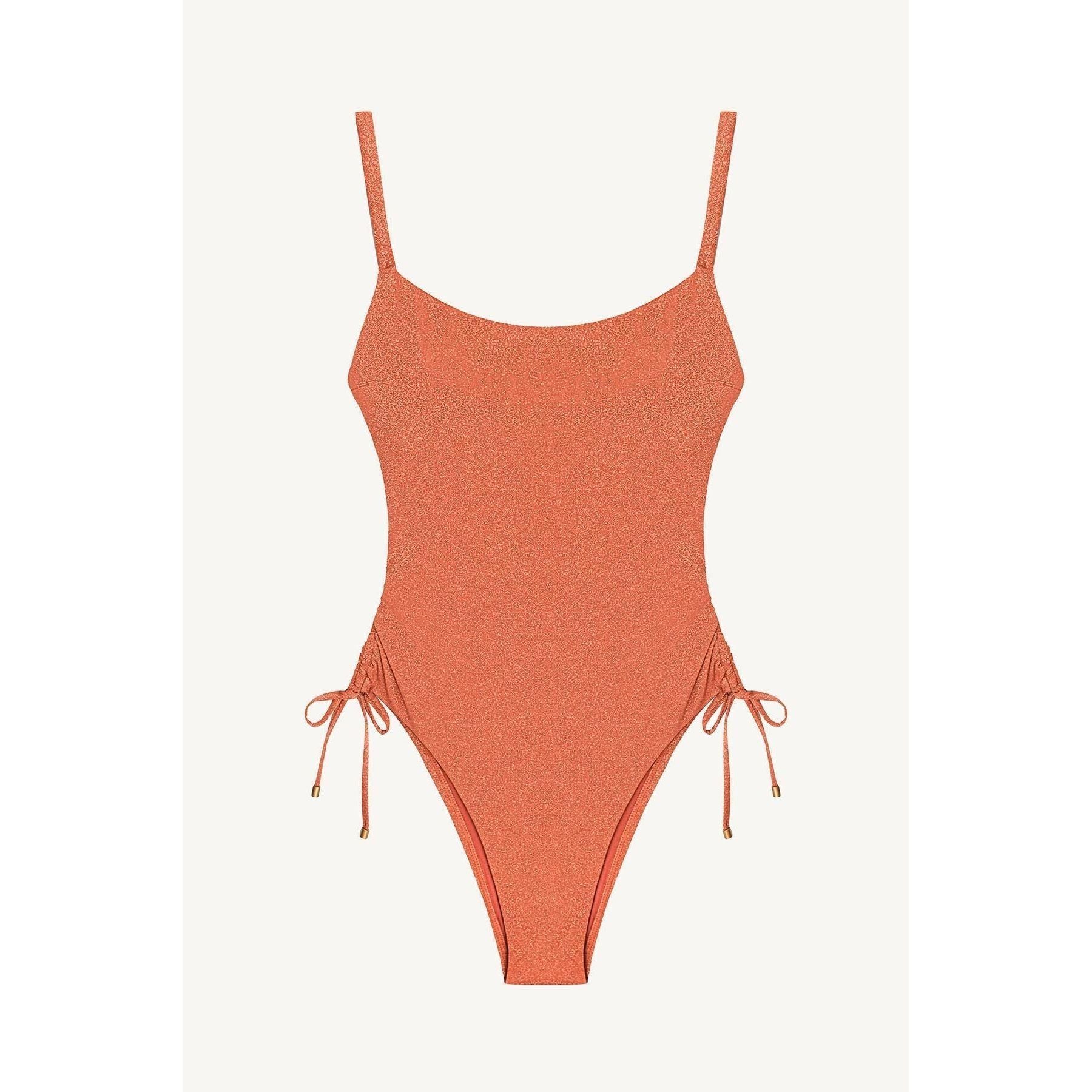 Gemma Ruched One Piece| Terracotta Metallic