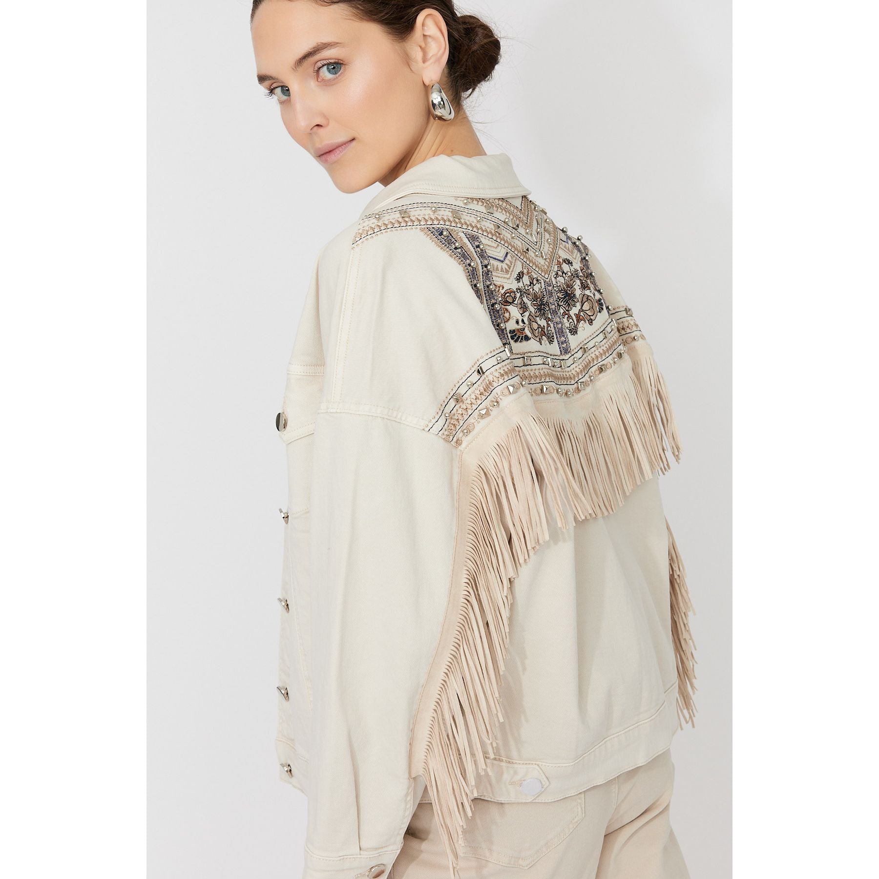 Fringe Denim Jacket Style 261605