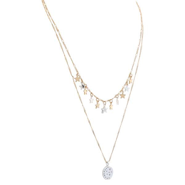 Merx 700-209-2 Gold and Silver Star Necklace