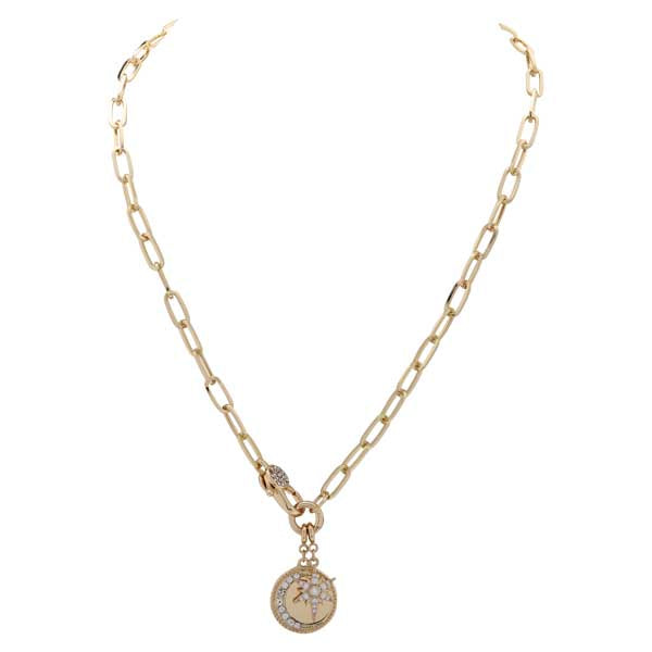 Merx 700-210-1 Gold Crystal Necklace