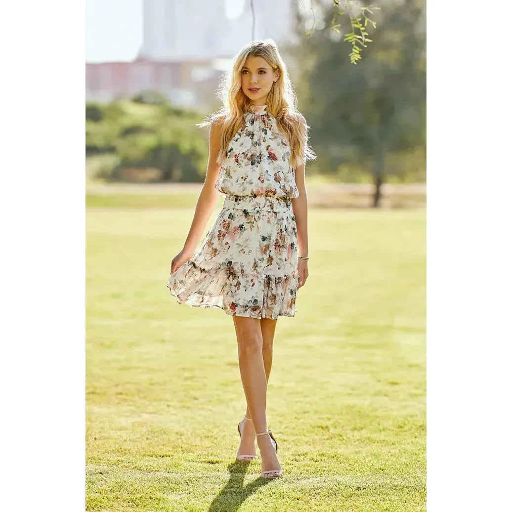 Floral Print Halter Dress