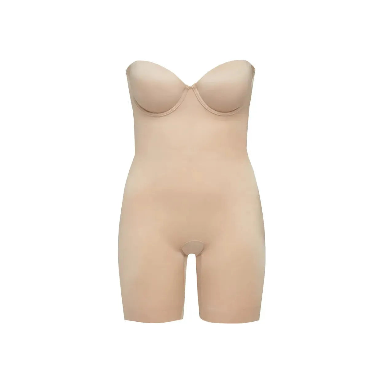 Strapless Cupped Mid-Thigh Bodysuit