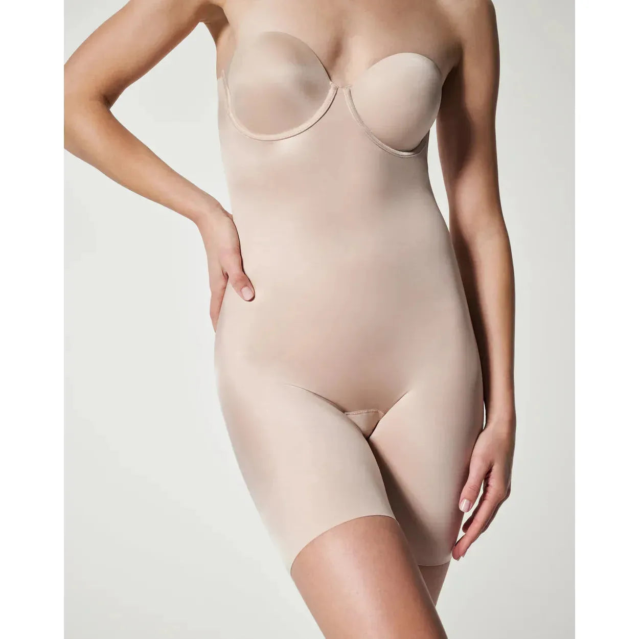 Strapless Cupped Mid-Thigh Bodysuit