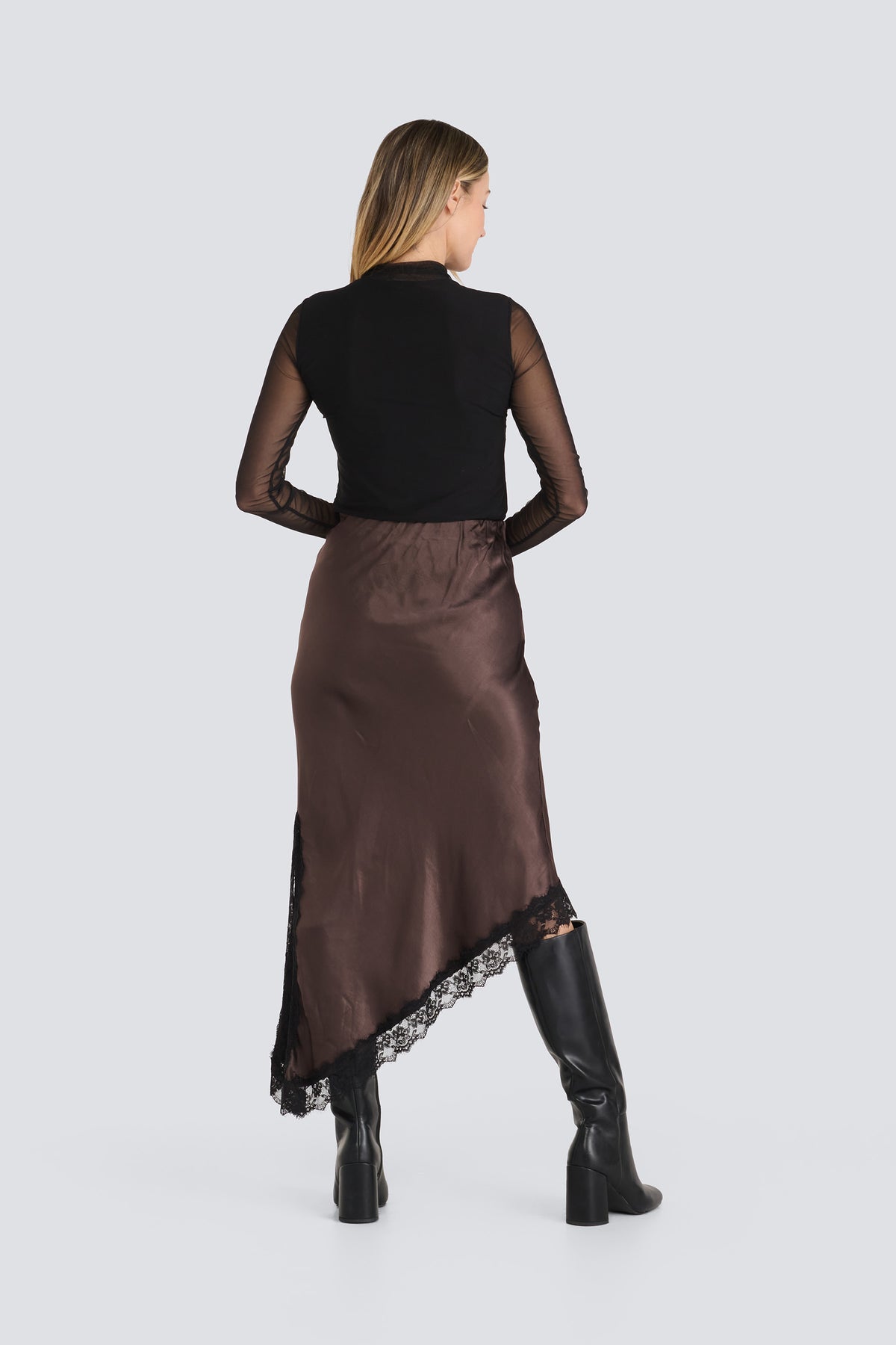 Sloane Satin & Lace Skirt