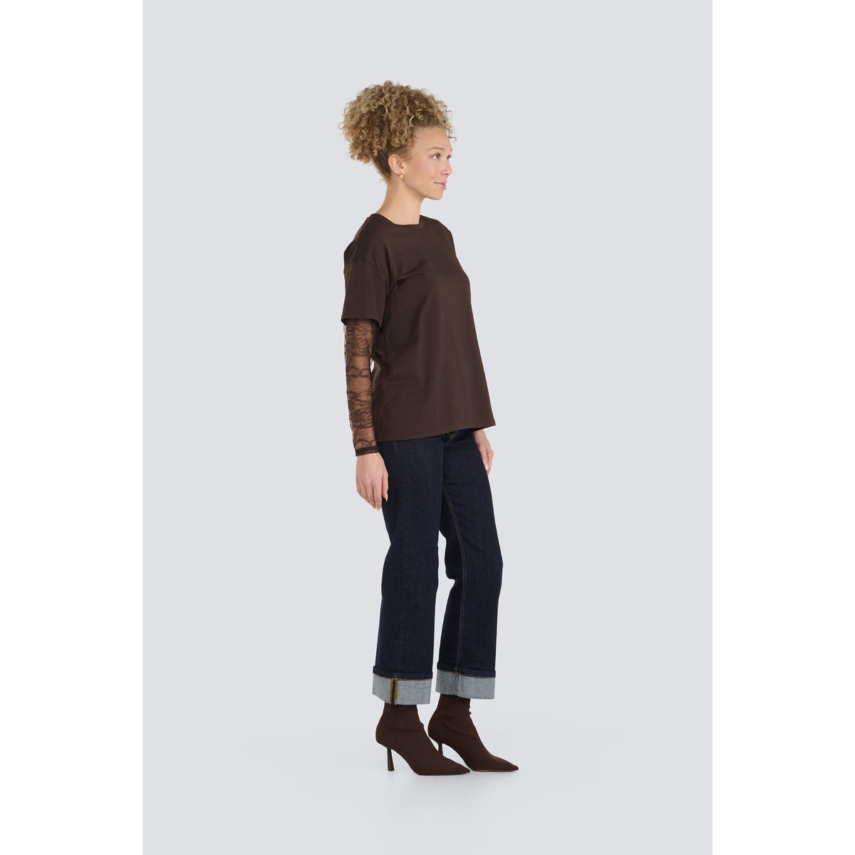 T-Shirt with Lace Sleeves