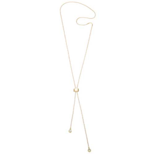 Merx 85-2116 Gold Crystal Lariat Necklace