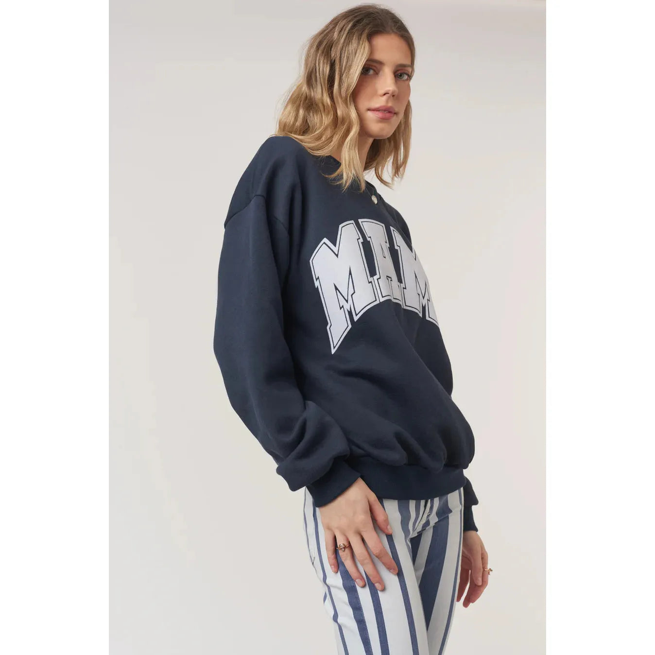 Flocked Mama Sweatshirt - Navy