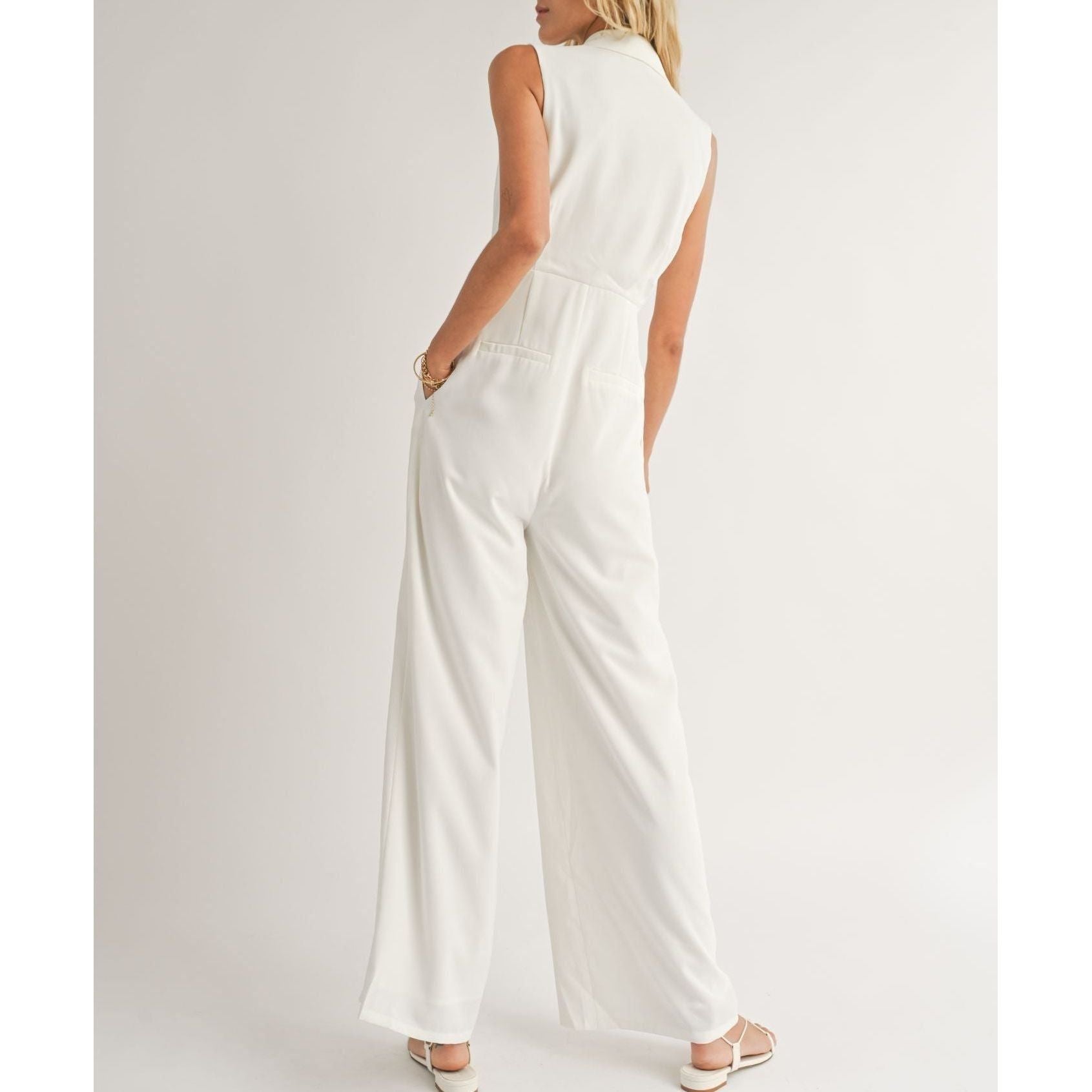 Classic Button Front Jumpsuit