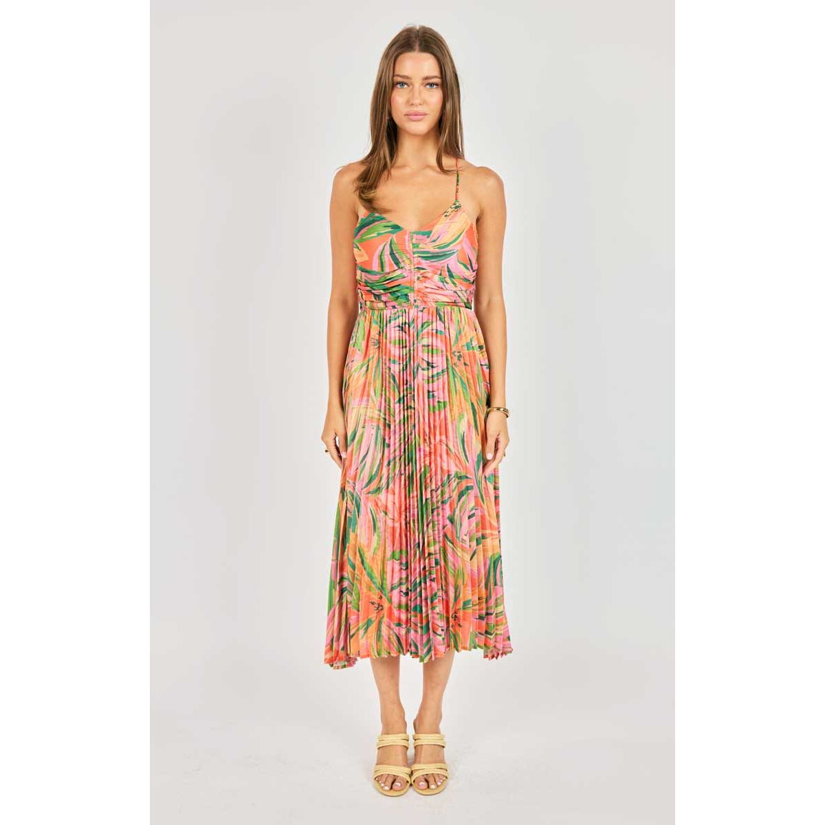 Sunset Ridge Pleated Midi Dress
