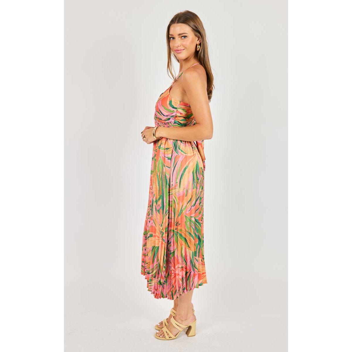 Sunset Ridge Pleated Midi Dress