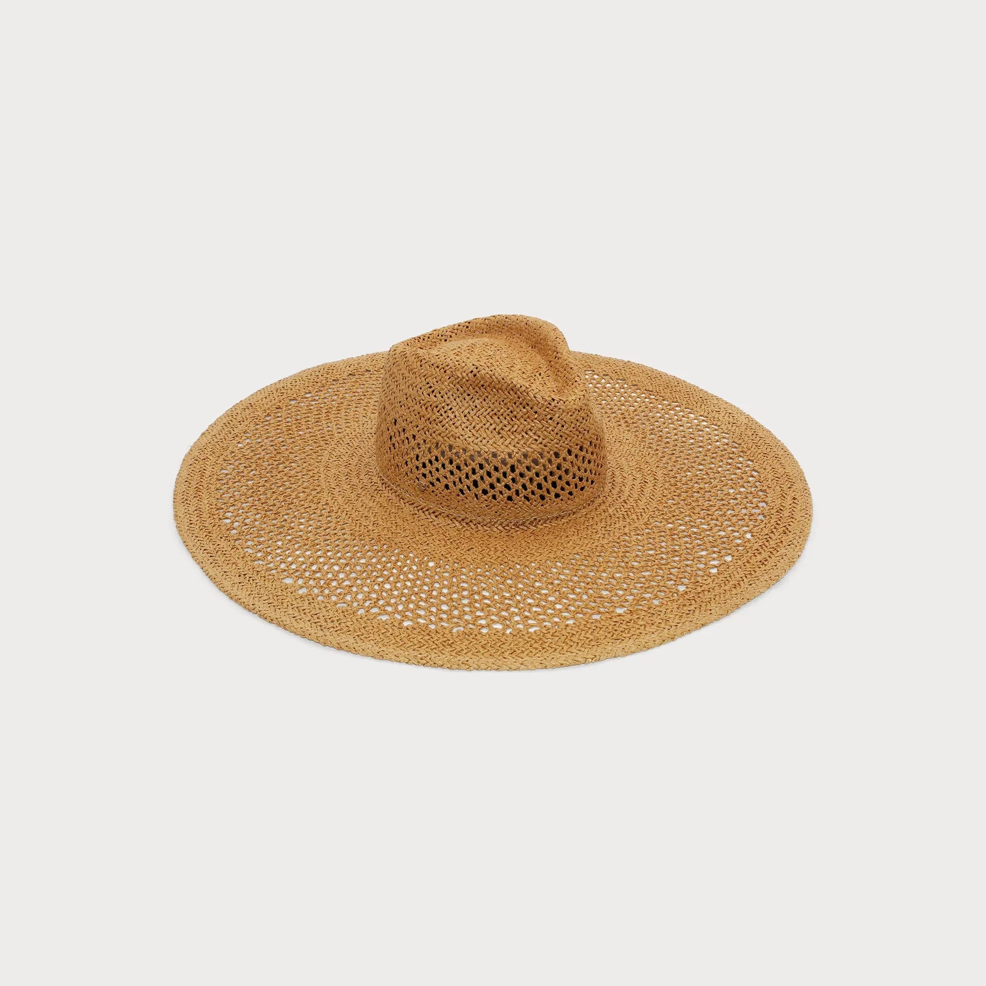 Atrani Wide-Brim Fedora in Hazel