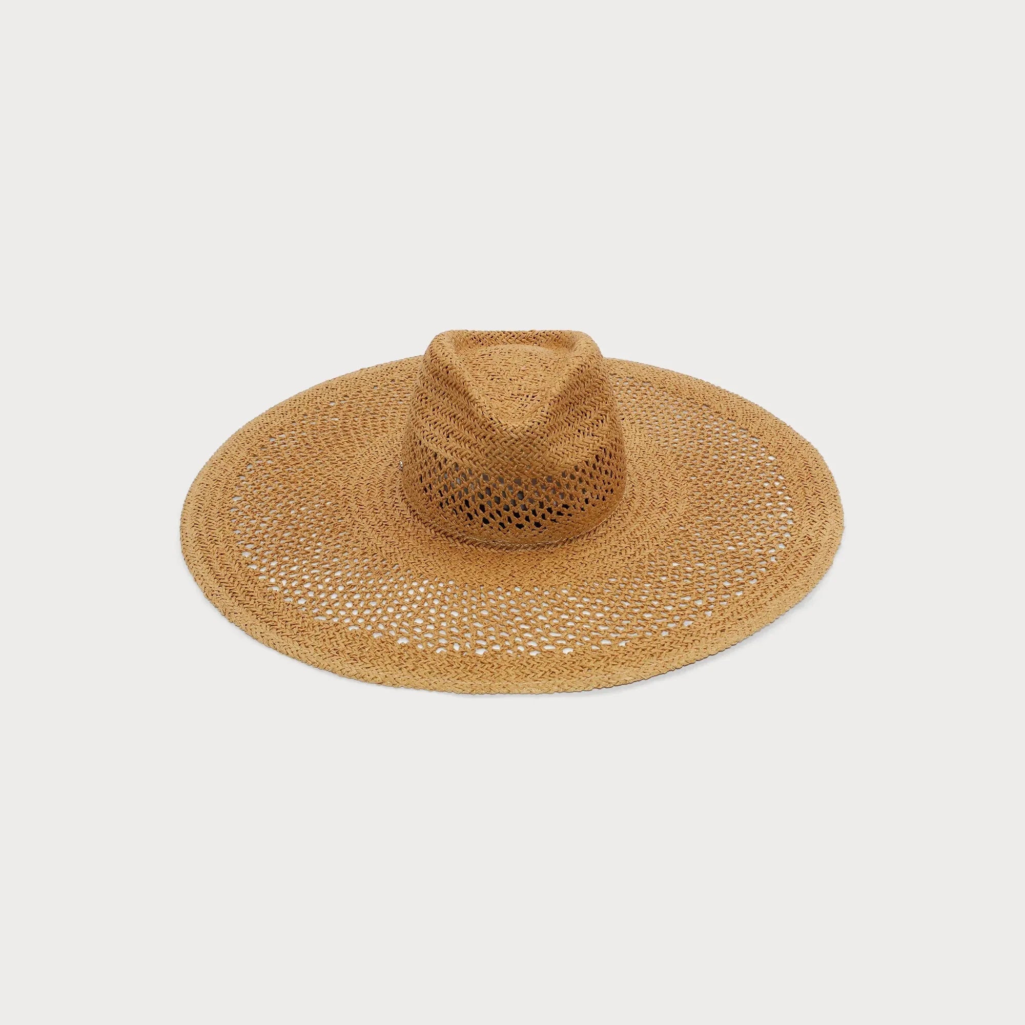 Atrani Wide-Brim Fedora in Hazel