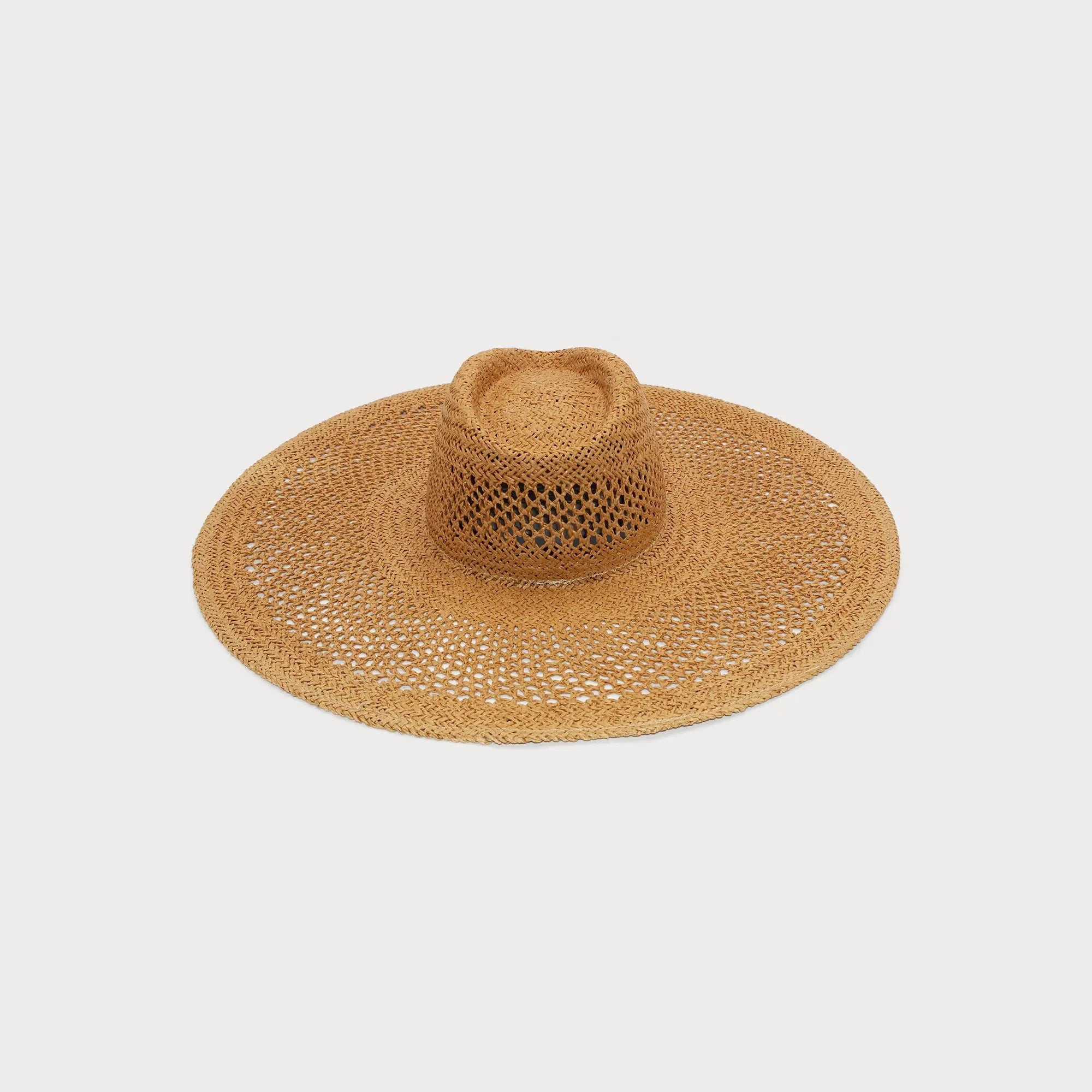 Atrani Wide-Brim Fedora in Hazel