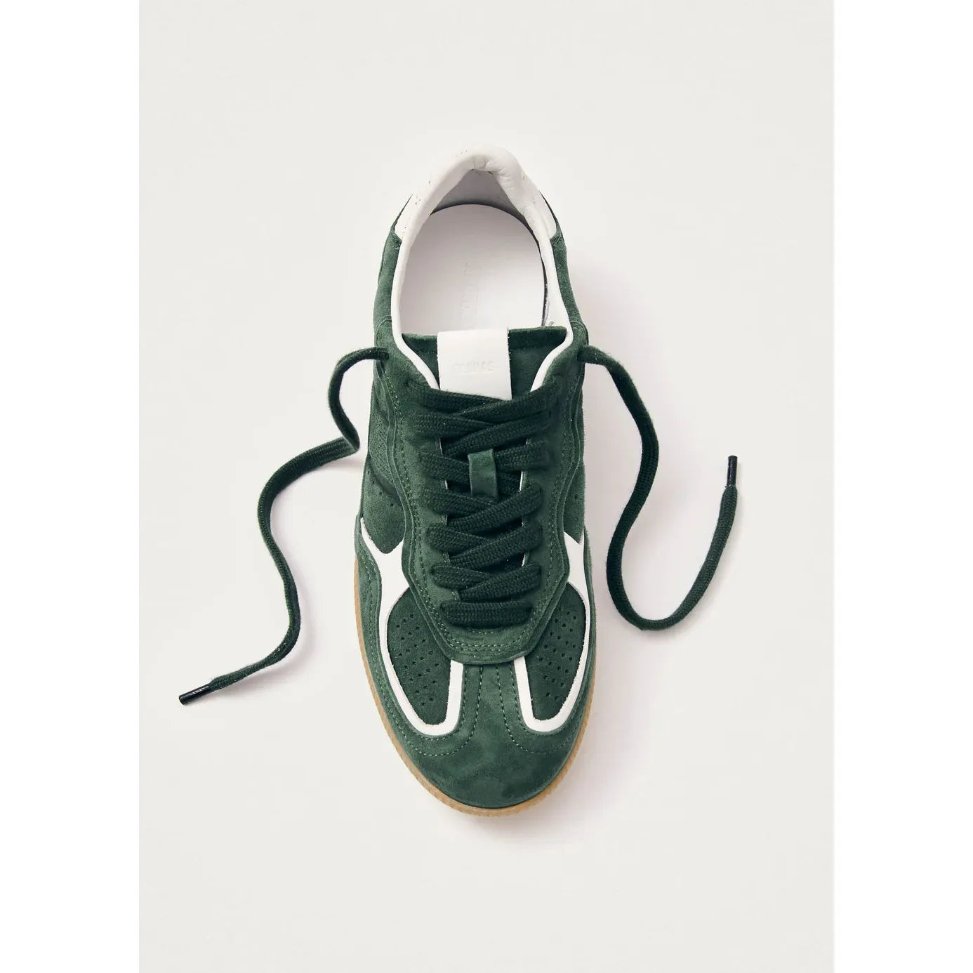 ALOHAS Green Suede Sneakers with White Leather Accent