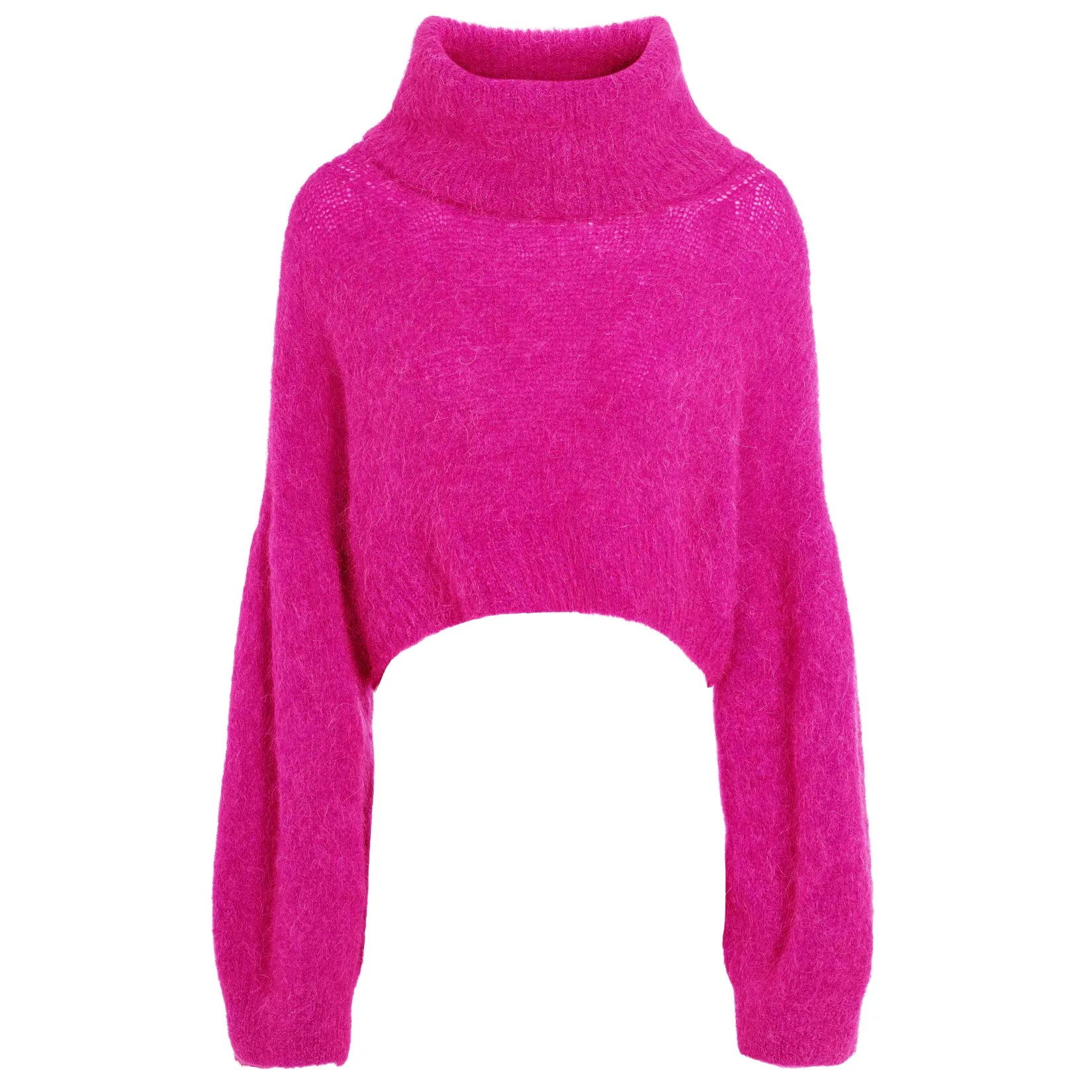 Andrea Rollneck Cropped Alpaca Pullover