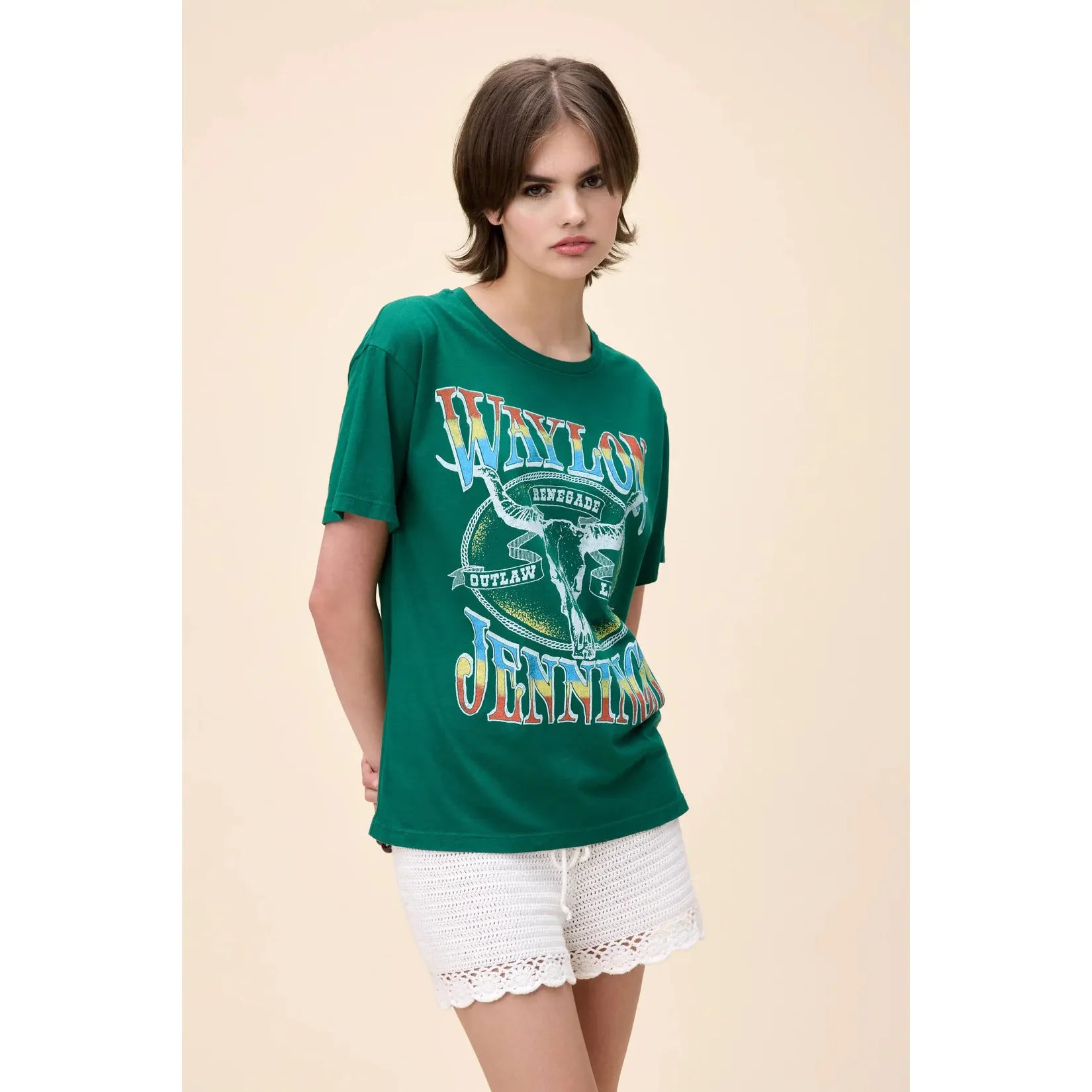 Waylon Jennings Outlaw Legend Boyfriend Tee