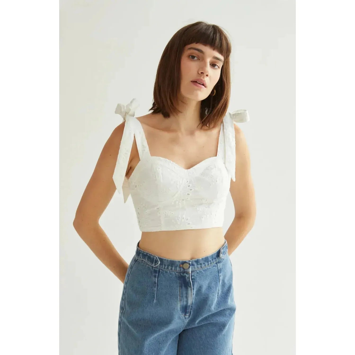 Balia Eyelet Bustier Top