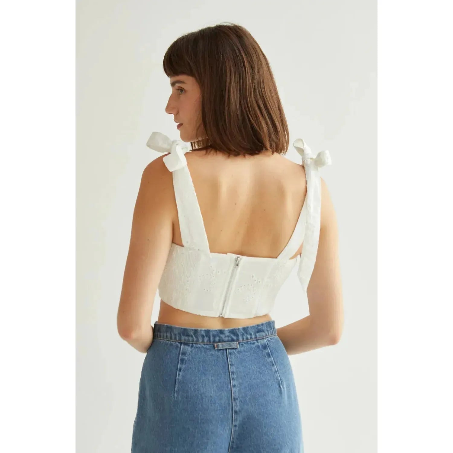 Balia Eyelet Bustier Top