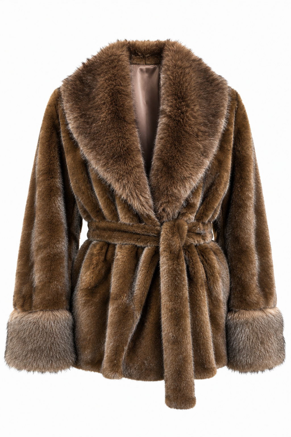 Faux Fur Belted Jacket
