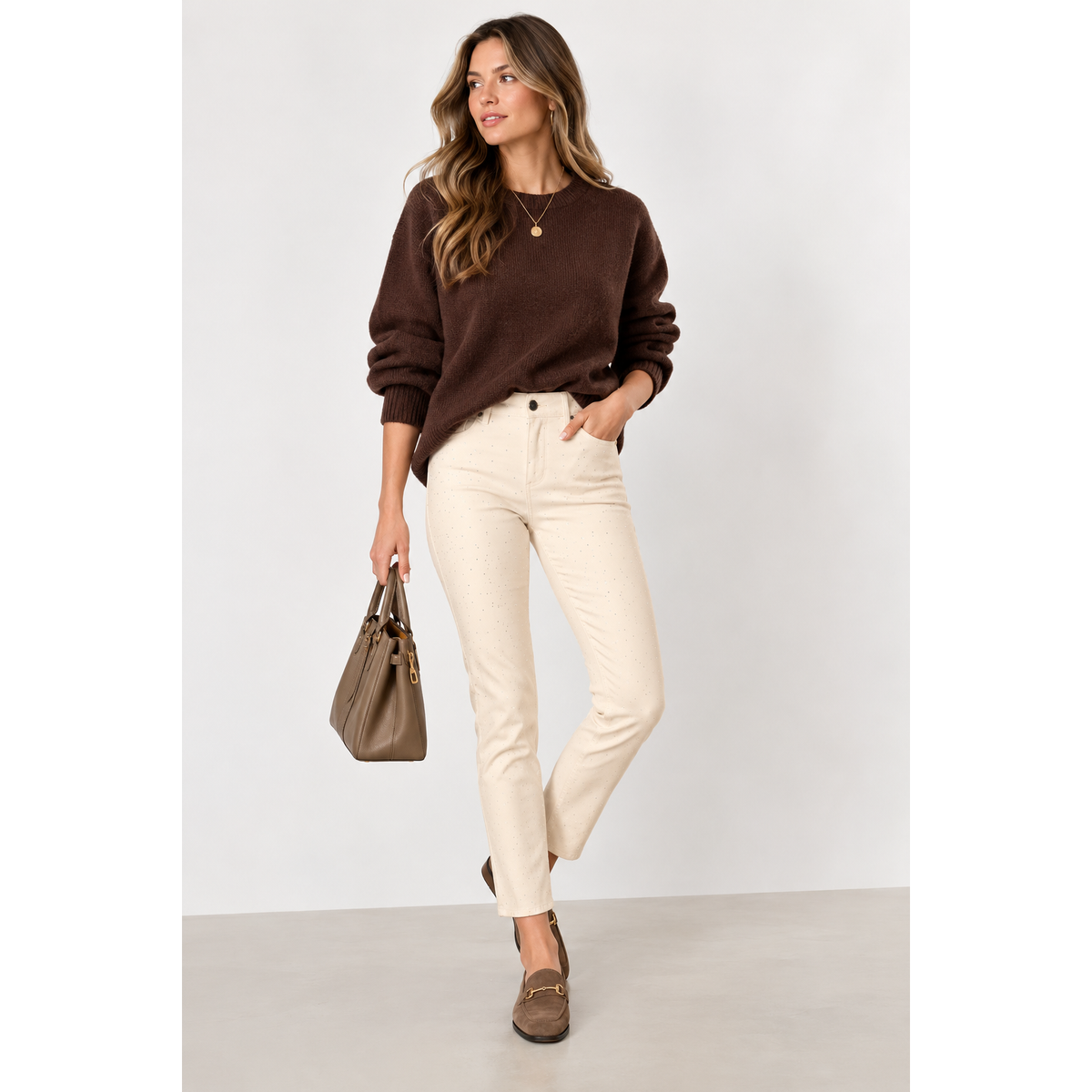 Woven Sparkle Denim Pants Style 263757