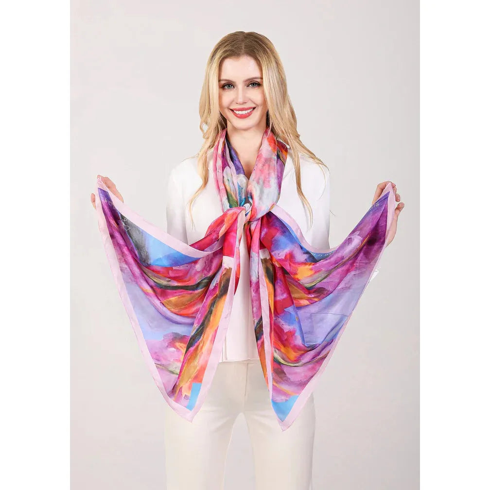 Rejoice Rejoice - Hand Painted Luxury Silk Scarf