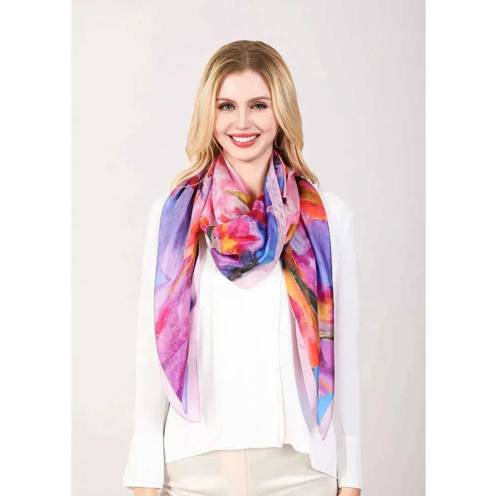 Rejoice Rejoice - Hand Painted Luxury Silk Scarf