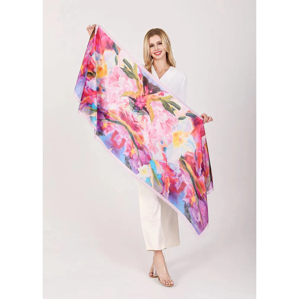 Rejoice Rejoice - Hand Painted Luxury Silk Scarf