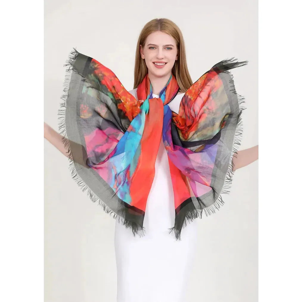 Light the World on Fire - Luxury Hand Painted Scarves