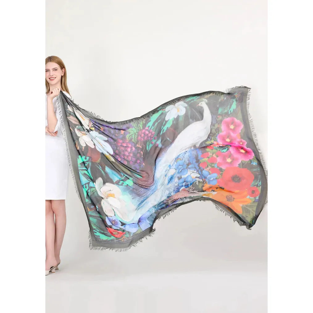 A Mystery Revealed - Luxury Hand Painted Silk Scarf