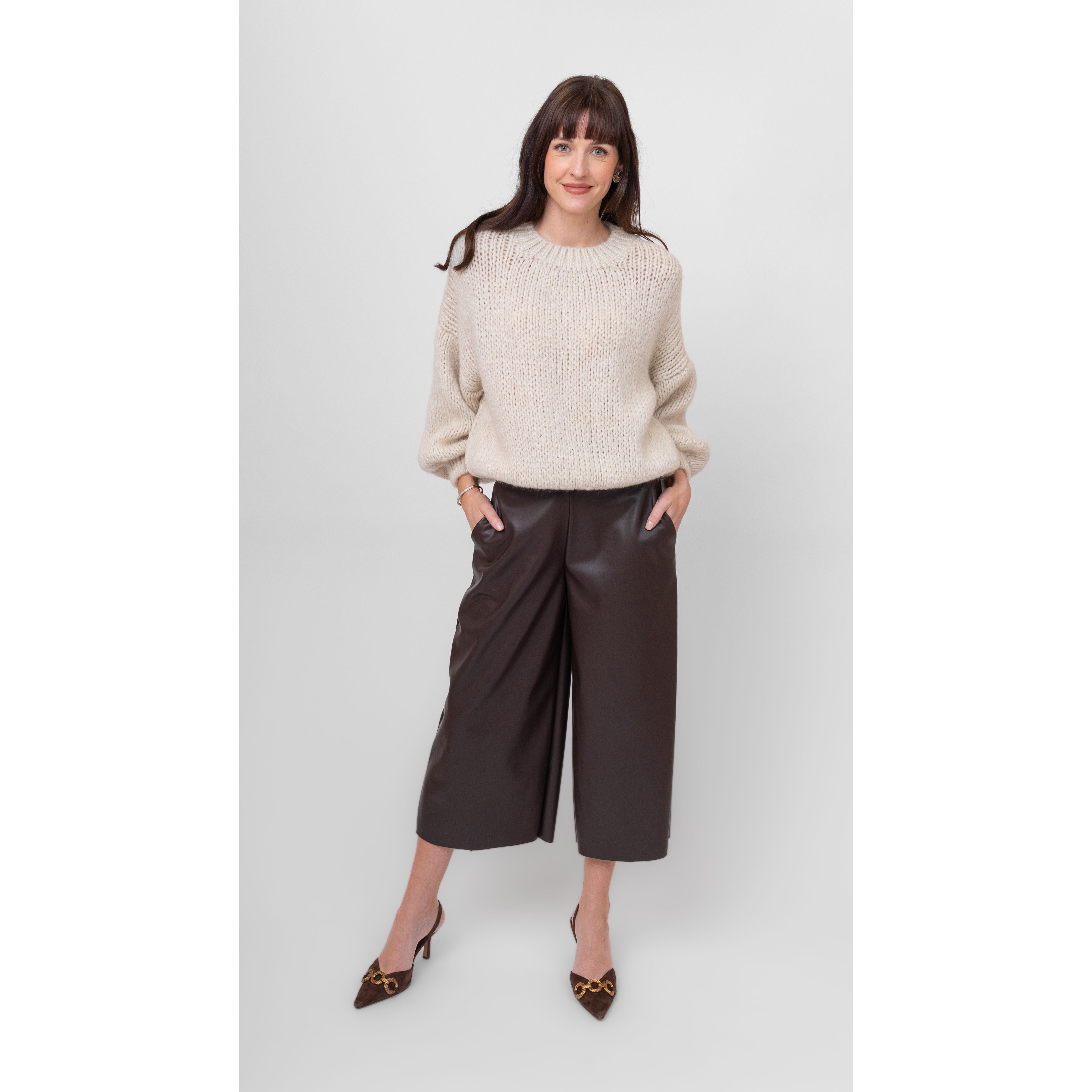 Vegan Wide Leg Crop Pant