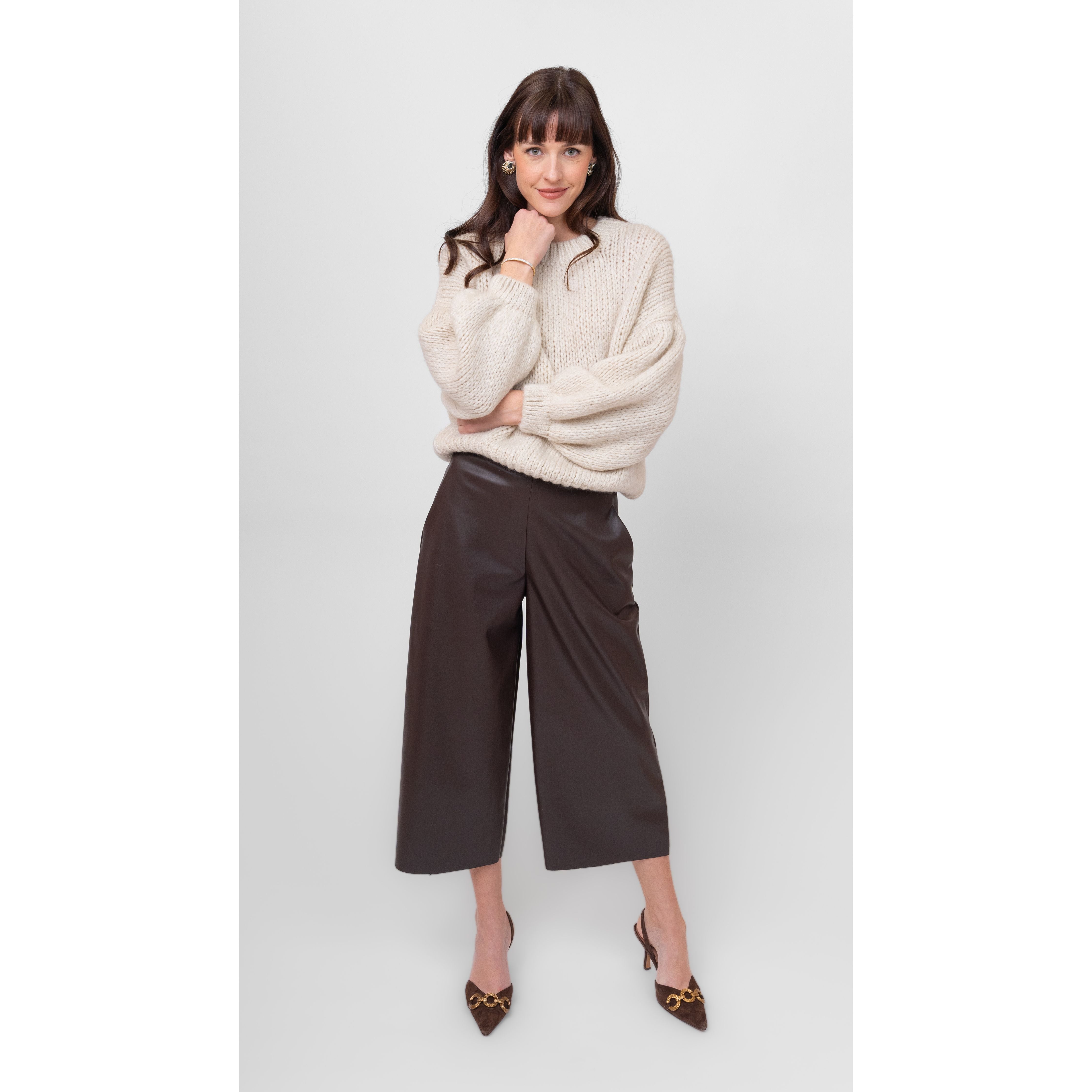 Vegan Wide Leg Crop Pant