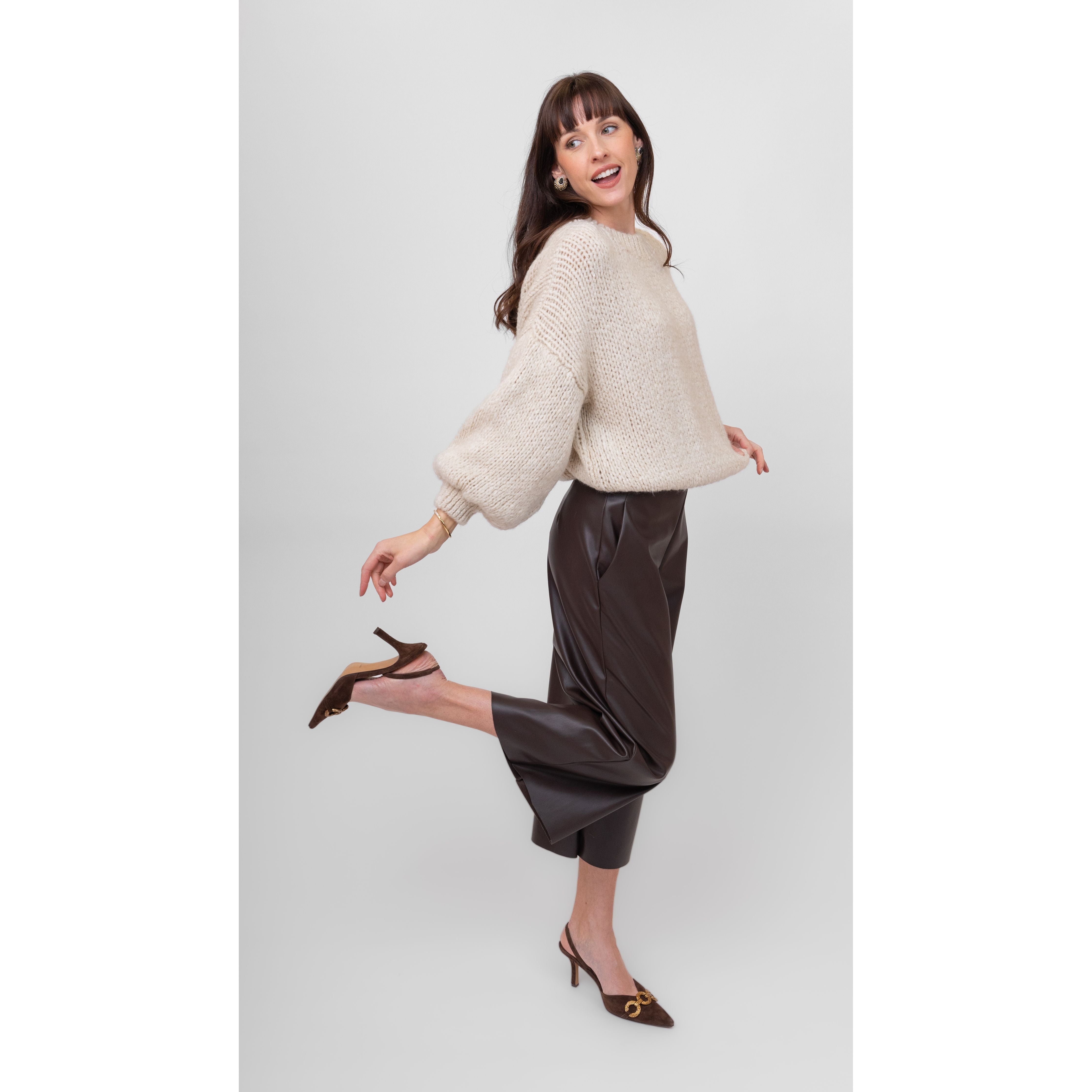 Vegan Wide Leg Crop Pant