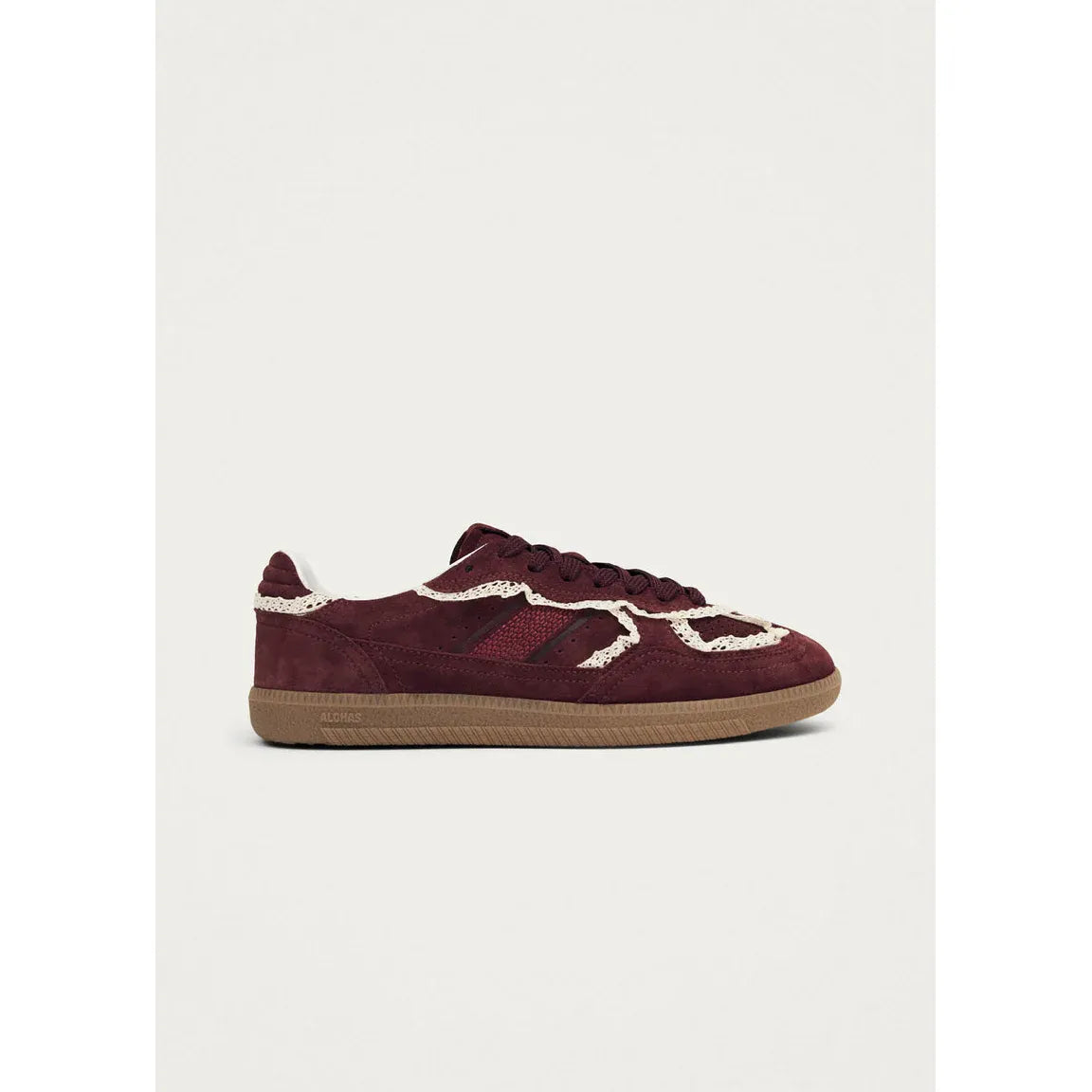 ALOHAS - Crochet Burgundy Leather Sneakers