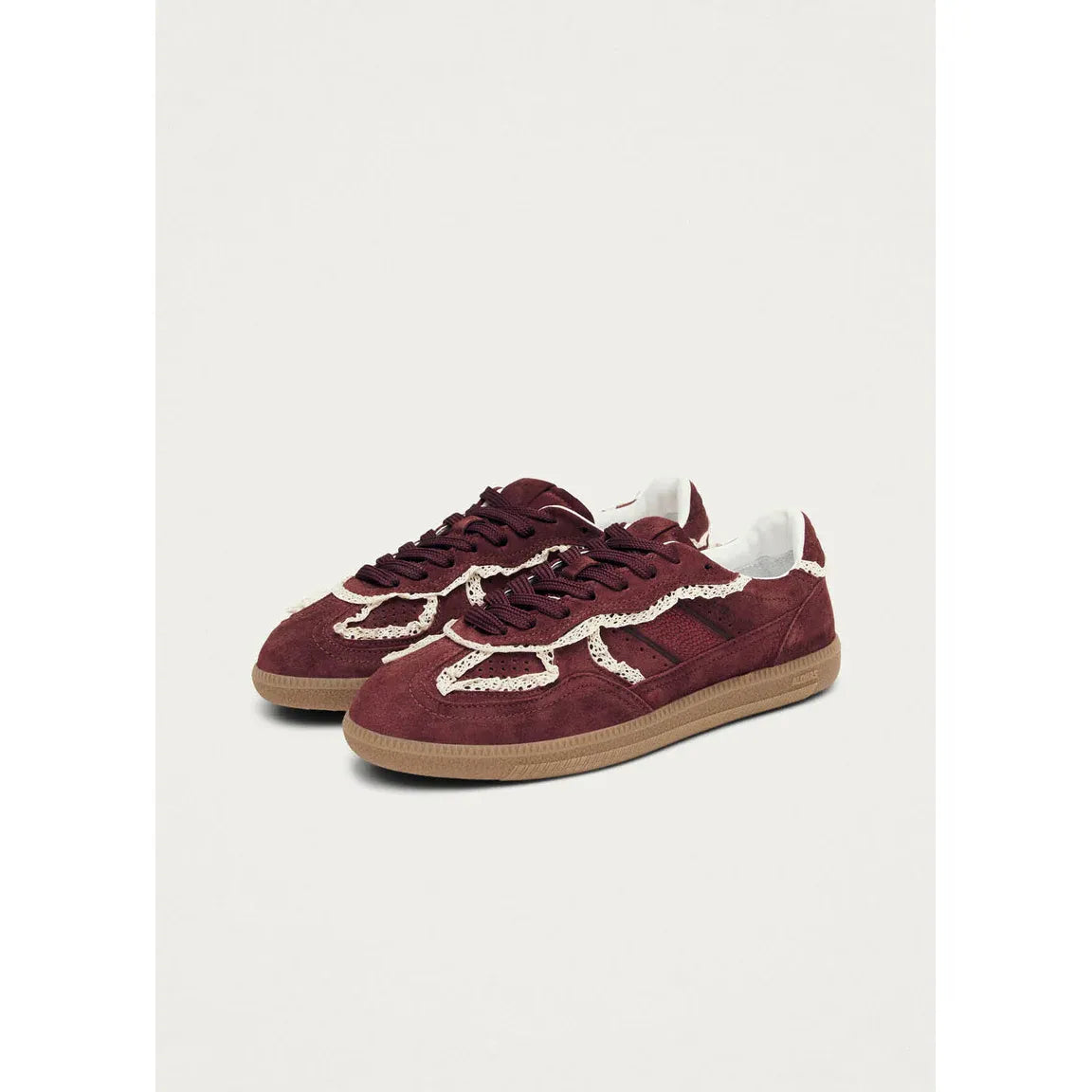 ALOHAS - Crochet Burgundy Leather Sneakers