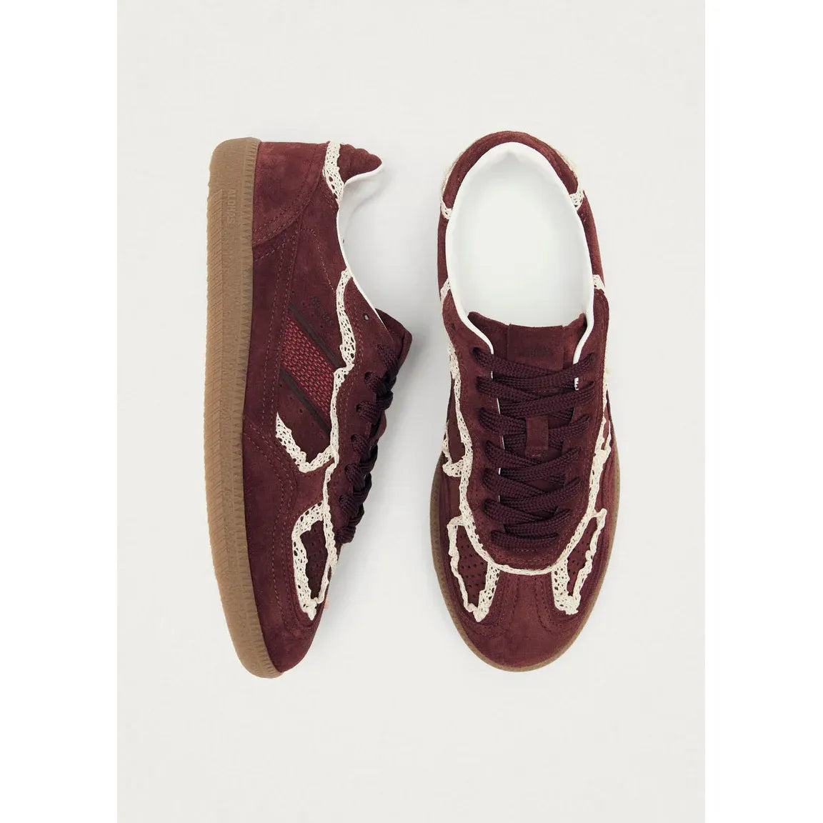 ALOHAS - Crochet Burgundy Leather Sneakers