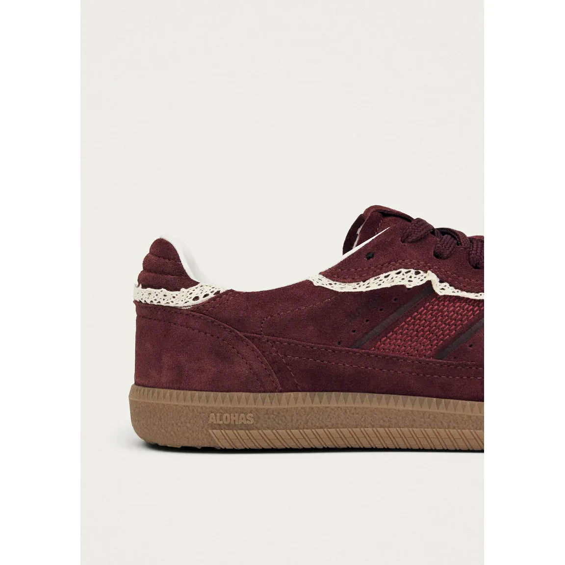ALOHAS - Crochet Burgundy Leather Sneakers