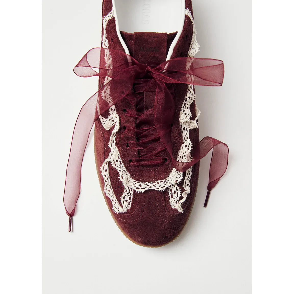 ALOHAS - Crochet Burgundy Leather Sneakers