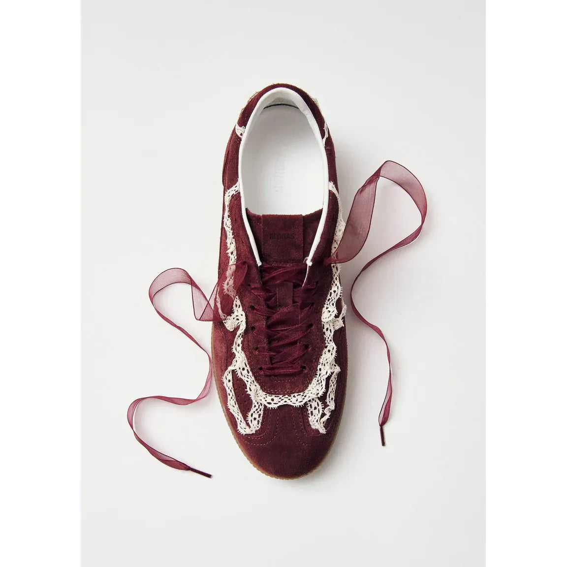 ALOHAS - Crochet Burgundy Leather Sneakers