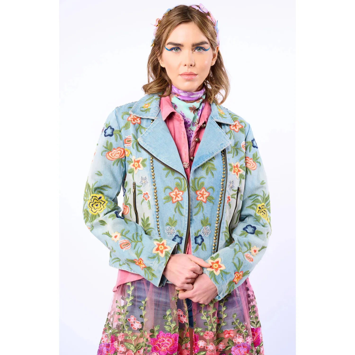 LUCINDA EMBROIDERED DENIM JACKET
