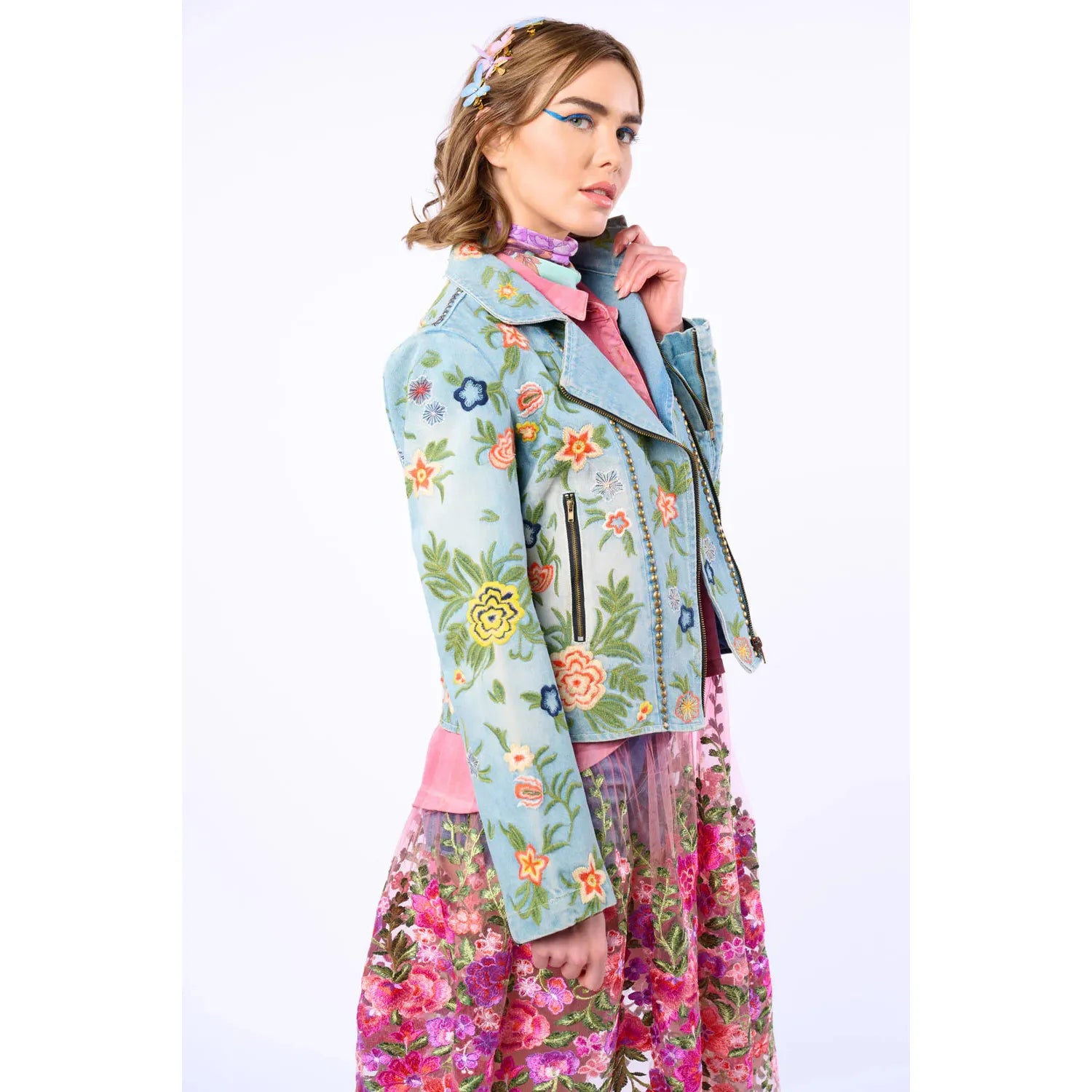 LUCINDA EMBROIDERED DENIM JACKET