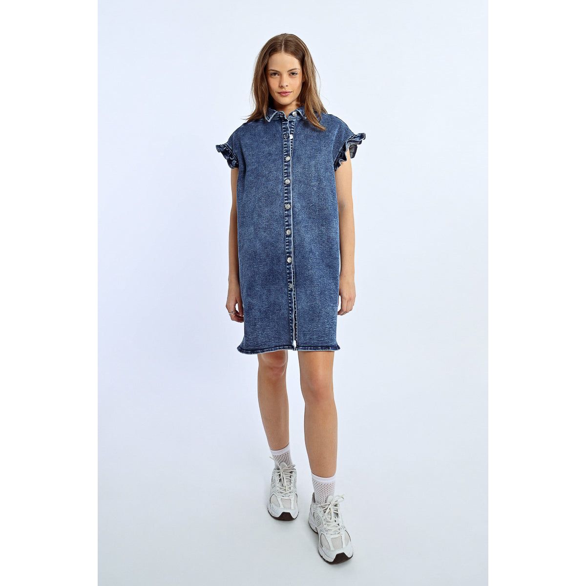 Ruffle Denim Day Dress