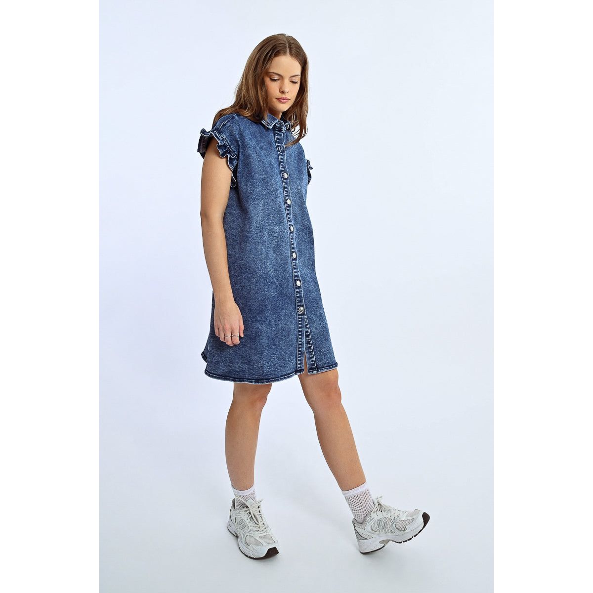 Ruffle Denim Day Dress